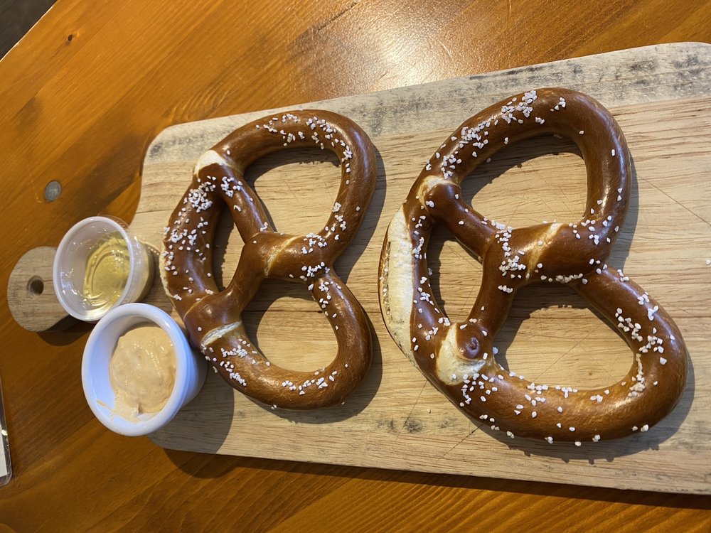 Prost signature dishes Bavarian Pretzel, Wiener Schnitzel, Bratwurst, Currywurst